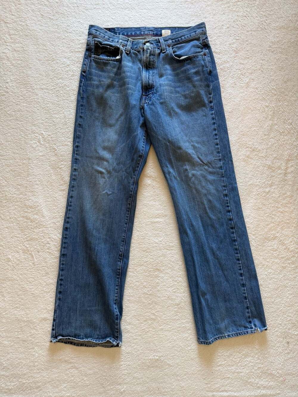 Abercrombie & Fitch 1892 Premium Denim Bootcut Jeans Mens 34x34 Blue Medium Wash